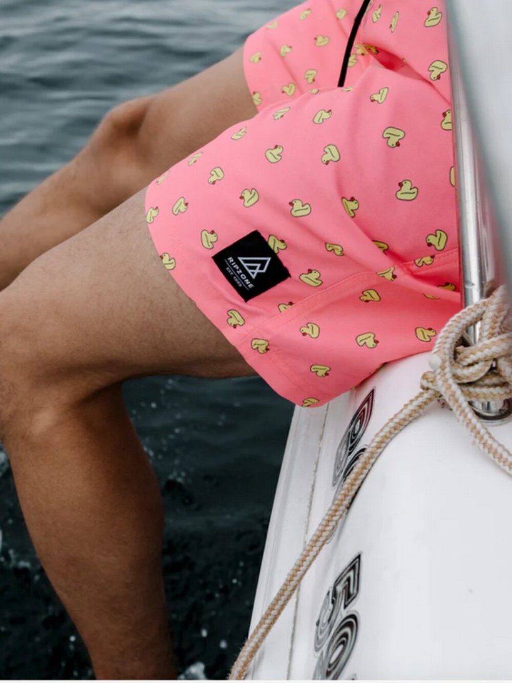 Ripzone Boys'  Swim Short - Pink/Mini Duckies Print, XL